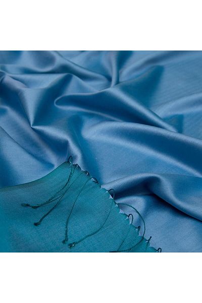 ipekevi Şal de mătase cu două feţe - New Sky Blue