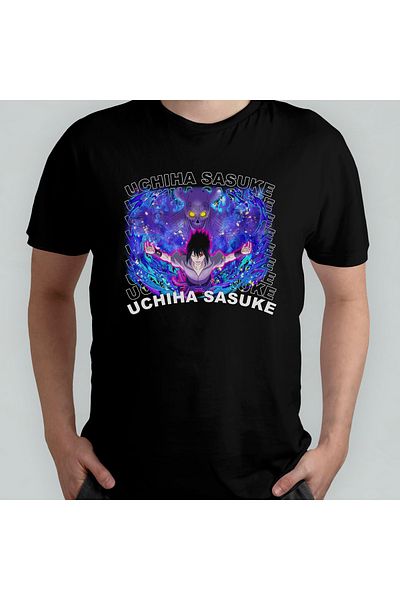 Pixxa Μπλουζάκι Naruto - Sasuke Uchiha Crew Neck 100% βαμβακερό - Μοντέλο 4