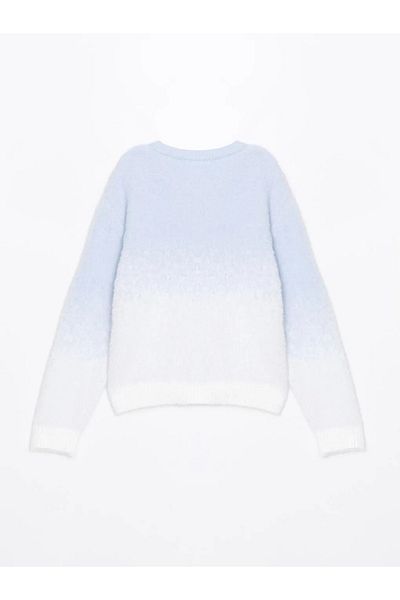 LC Waikiki LCW Kids Blue Crew Gât Fete Tricoturi Pulover