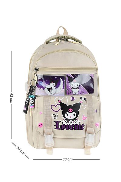 Çanta Sepetim Kuromi Feeding Primary School Backpack with Pen Holder