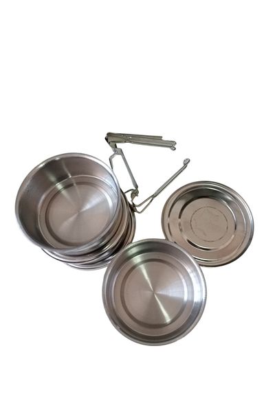 Abant Steel Lunch Box Food Storage Container 3 Pieces 12X6Cm
