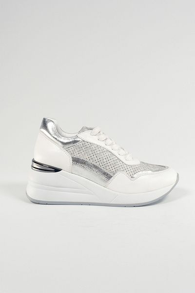 Velune Ludovica White Leather Women's Sneakers - Genuine Leather, Casual Sports Shoes 24220