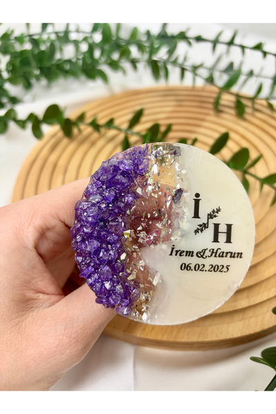 TİLİA DESİGN Cam Parçacıklı Epoksi Magnet 25 Adet Söz Nişan Nikah Düğün Kına ...