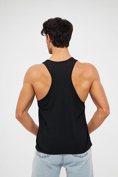 Moda Işık Black Printed Men's Sports Tank Top