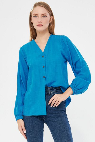 armonika Světle modrá WrAp dámská košile – ElAstic Sleeve ARM-24K 001002