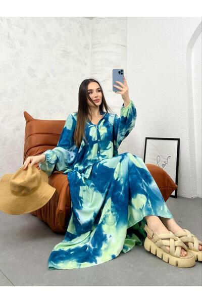 Lacesta İthal Batik Desen Viskon Elbise