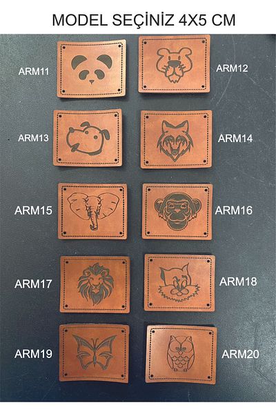isimetiketim BERET LEATHER LABEL 4X5 CM 20 PIECES