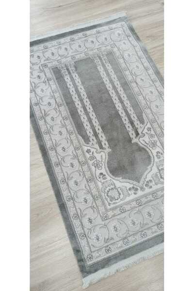 PIRLANTA EVVA 6013 GRİ HALI SECCADE PARLAK YUMUŞAK DOKULU KADİFEMSİ YÜZEY 77x...