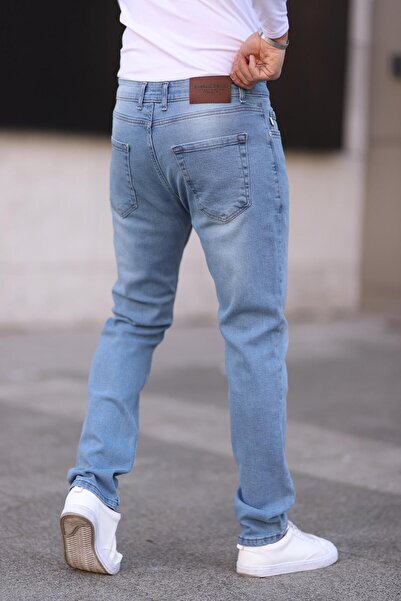 Dr Dnm Remix Erkek Buz Mavi Regular Fit Boru Paça Esnek Likralı Denim Jeans Kot Pantolon