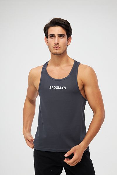 Moda Işık Men's Athlete Printed Athlete - Anthracite Color