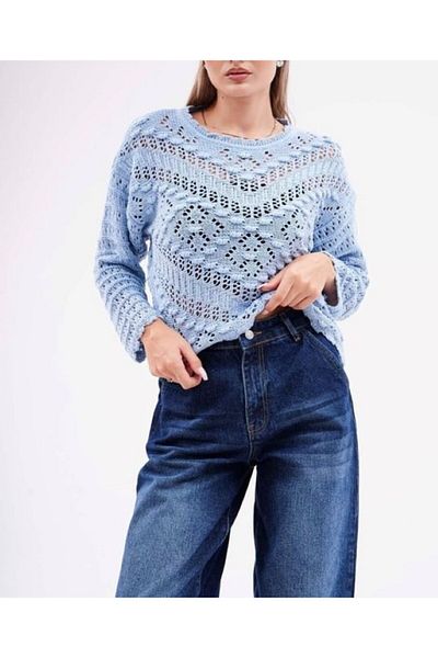Leila Embossed Openwork Knitwear Sweater
