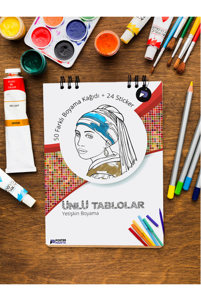 Postermanya Ünlü Tablolar Yetişkinler Için Boyama Kitabı, Mandala Boyama Kitabı, Hobi Sanatsal Boyama Sayfaları