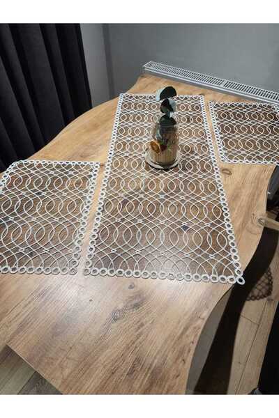 Tekstilife EV TEKSTİL çeyiz yatak odası set 3 LÜ SET  LÜX DOĞAL KORDENE 95X40 RUNNER 43X30 PEÇETE