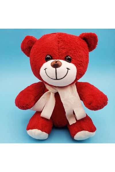 onyyapim Special Red Plush Toy Scarfed Sober for Valentine's Day