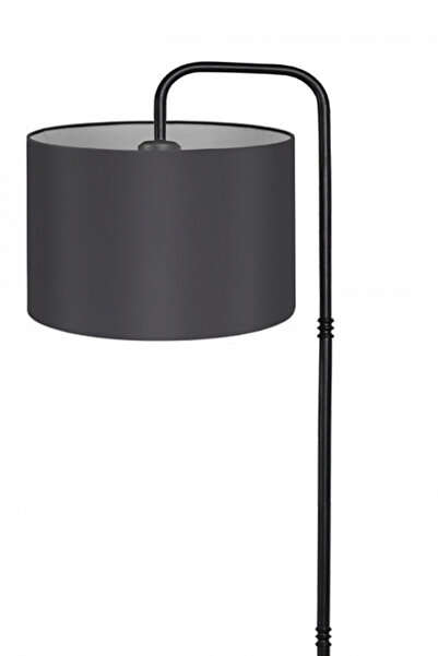 Art&Gift Suitable Metal Gövdeli Antrasit Kumaş Başlık Çok Amaçlı Lambader Salon Köşe Lambası