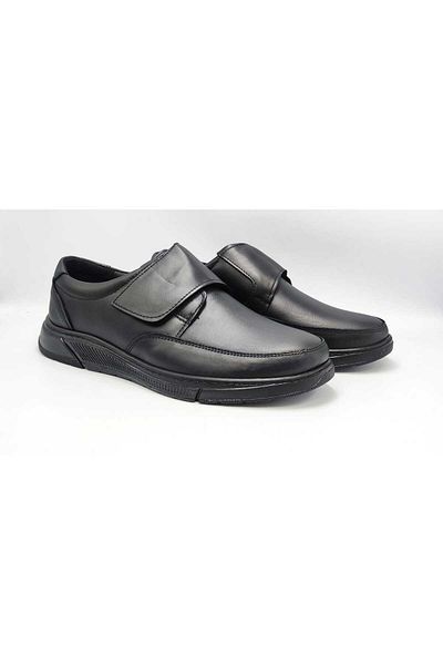 Tigerline În interior și în exterior Pantofi din piele naturală Ms 670013   Pantofi negri ultra confortabili pentru bărbați Branț medical