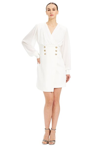 UTOPIAN Düğme Detaylı Mini Elbise