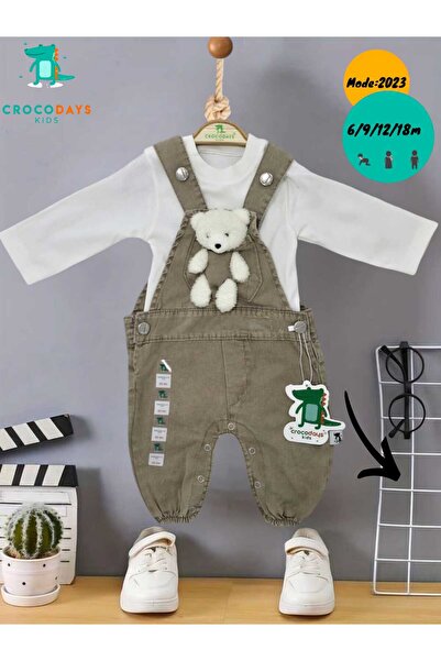 CROCODAYS Boy's Baby Jeans (Jeans) Salopet with Toy Badili (6/9/12/18) Months