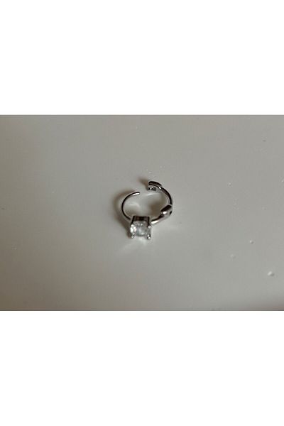 Bijou Luz Silver Single Zircon Stone Piercing