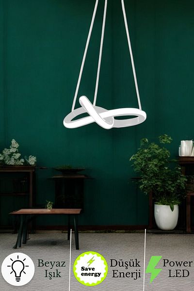 neeko Bonna White Modern Led Pendant Chandelier |   6500K White Light