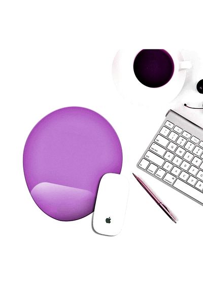 Boldy Mousepad με υποστήριξη καρπού - Αντιολισθητικό μαξιλαράκι ποντικιού - Μαξιλάρι ποντικιού - Οβάλ μαξιλαράκι ποντικιού - Μωβ Mousepad - Mouseped