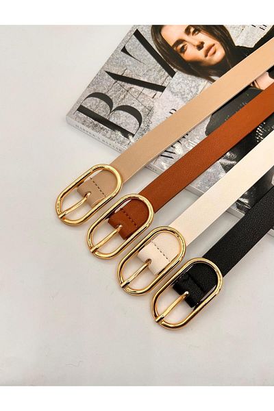 MODAM HİFA 4 bucăți lungă ovală cataramă aurie femei curea pantaloni curea rochie curea cămașă curea haină curea