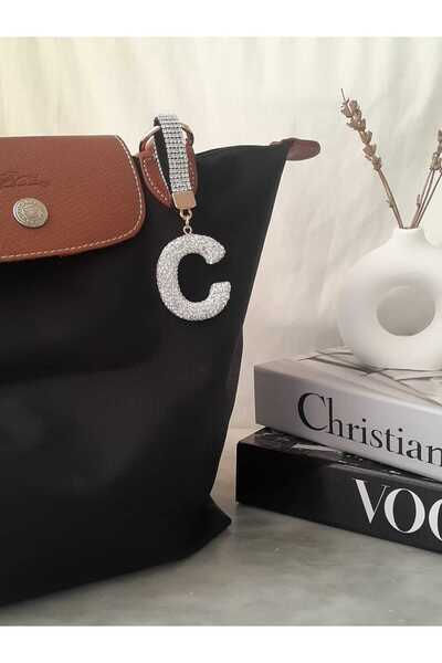 bijoux uniques Zircon Stone Letter C Bag Charm&Keychain