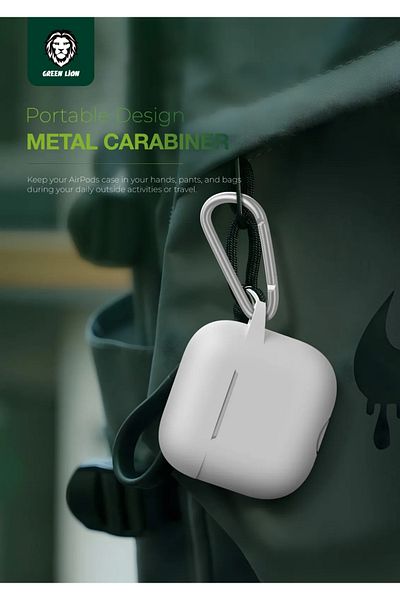 Green Lion Berlin Series Silicone Case For Airpods 4 - White