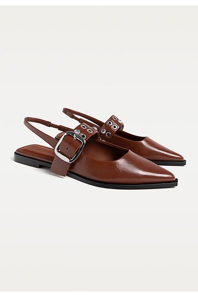 Stradivarius Flat slingback shoes with buckle