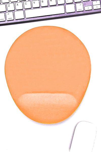 Boldy Mousepad with Wrist Support - Non-Slip Mouse Pad - Mouse Pad -Oval Mouse Pad-Orange Mousepad-Mouseped