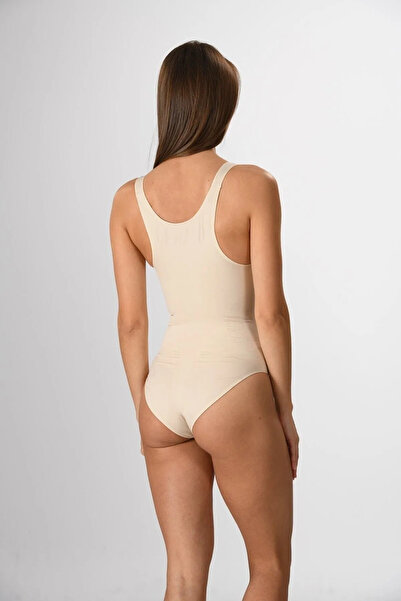 5.MEVSİM Kadın Beyaz Kalın Askılı Çıtçıtlı Body Korse Yeni Sezon