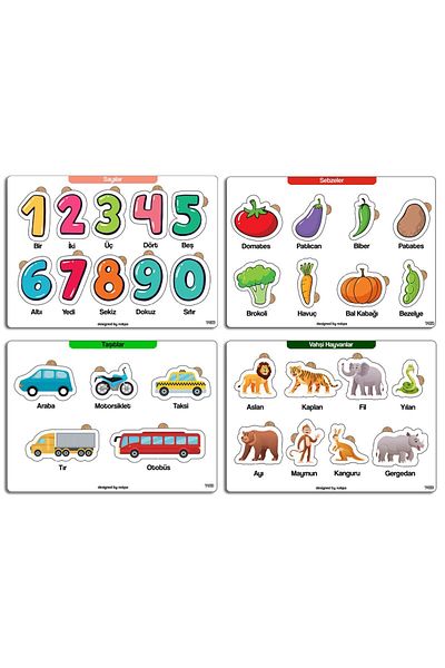 kutuTR Notpa Children's Educational and Educational Wooden Colorful Puzzle Set of 104
