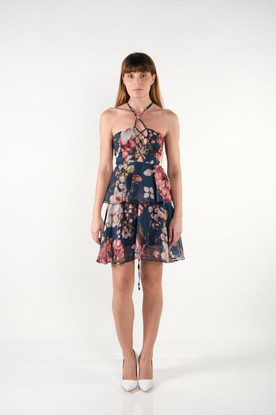 OTAKU Tie-Down Patterned Dress