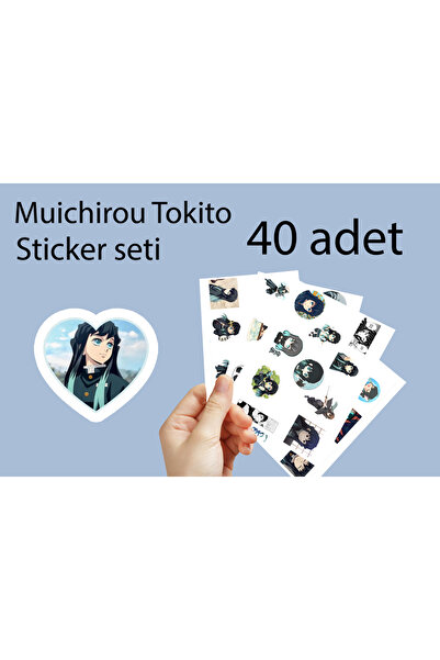 Akumastik Demon Slayer ( İblis Keser) Muichiro Tokito Sticker etiket - 40 ade...