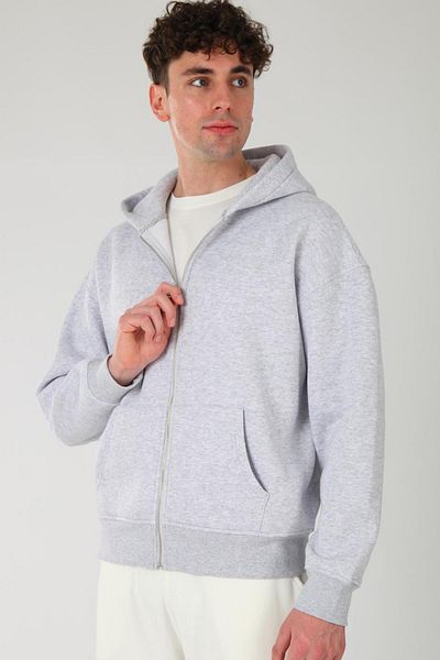 Coredra Basic Men's Oversize Fit Hoodie and Zipper Top