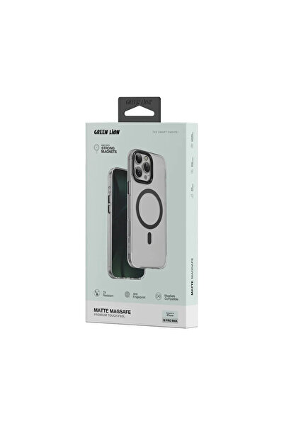 Green Lion غطاء ماج سيف غير لامع لجهاز آيفون 16 برو - تيتانيوم أسود
