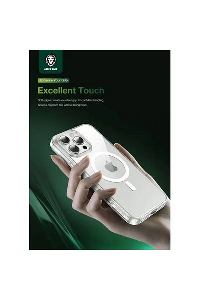 Green Lion جراب Magsafe Crystal Clear لهاتف iPhone 16 Plus - شفاف