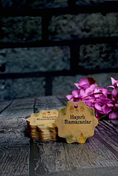 Vice Ramazan etiketi - Hayırlı Ramazanlar baskılı - 50 adet Kraft Bayram Etik...