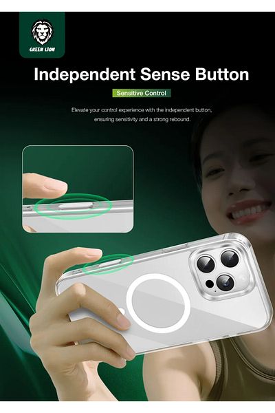 Green Lion Sense Magsafe 16 Pro Max - شفاف