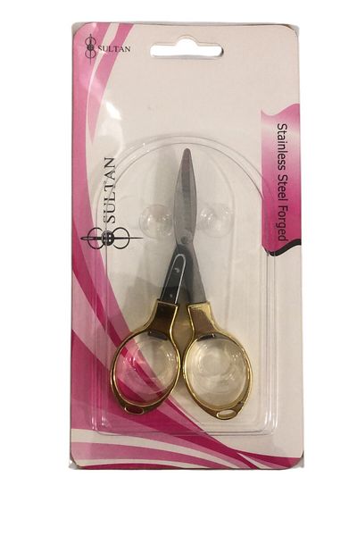 Yumuşakkeçe Sultan Metal Glasses Scissors - Gold Color, Precision Cutting and Durable Handwork Tool