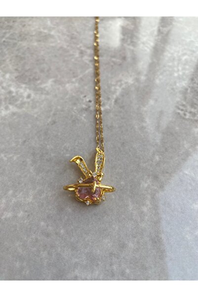 Silver Gold Çelik Tavşan Kolye