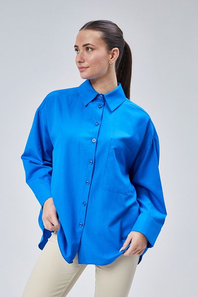lurex moda Cămașă oversize cu un singur buzunar