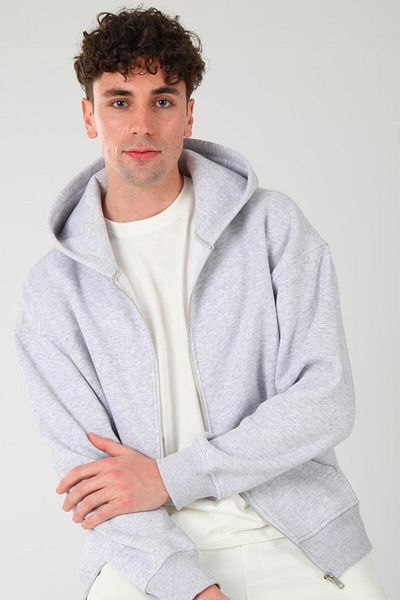 Coredra Basic Men's Oversize Fit Hoodie and Zipper Top