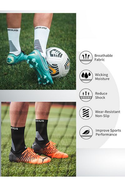 Sirius Sportswear Imported Pro Performance Anti Flu Rubber Non-Slip Sole Soccer,Basketball,Tennis,Yoga,Running Training Socks