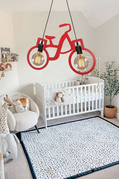 Nurnivus Bicycle Chandelier Wooden Pendant Lamp Modern Rustic Lamp Decorative Cafe Office Young Children's Room Living Room Chandelier