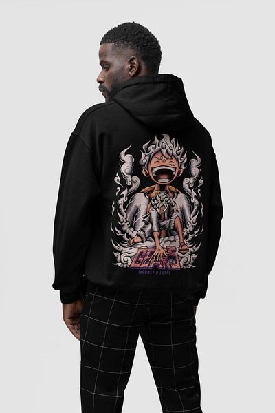 SEVBANO Monkey D Luffy Gear 5 Printed Unisex Oversize Anime Hoodie