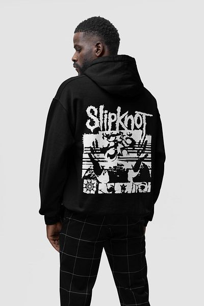 SEVBANO Slipknot Rock Metal Printed Unisex Oversize Music Band Hoodie
