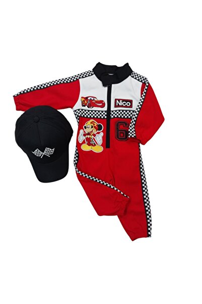 Marka Formula F1 Kişiselleştirilebilir Kırmızı Yarışçı Tulumu