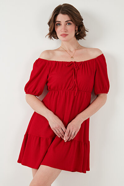 Lela Front Gathered Balloon Sleeves Mini Dress Dress 5869005