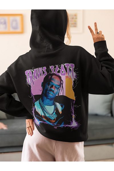 SEVBANO Travis Scott Printed Unisex Oversize Rapper Singer Hoodie